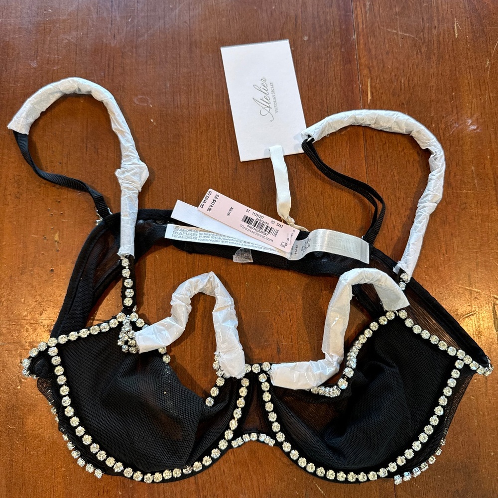 Victoria's Secret Atelier Wicked Unlined Tulle Crystal Balconette Bra XS